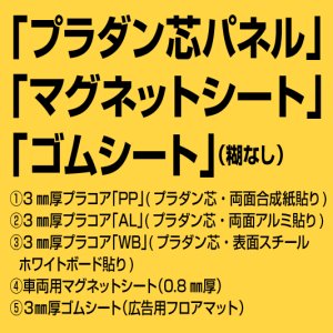 画像1: 「3mm厚のプラダン芯パネル」＆ 「マグネットシート」＆ 「ゴムシート」（糊なし）　 (1)